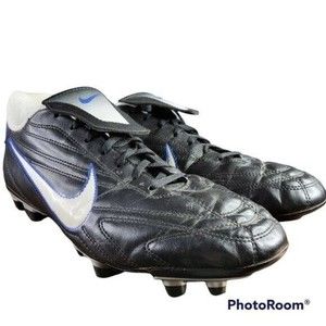 Nike Mens Soccer Cleats Black Blue White Lace Up 359609-014 Sneakers Size 12